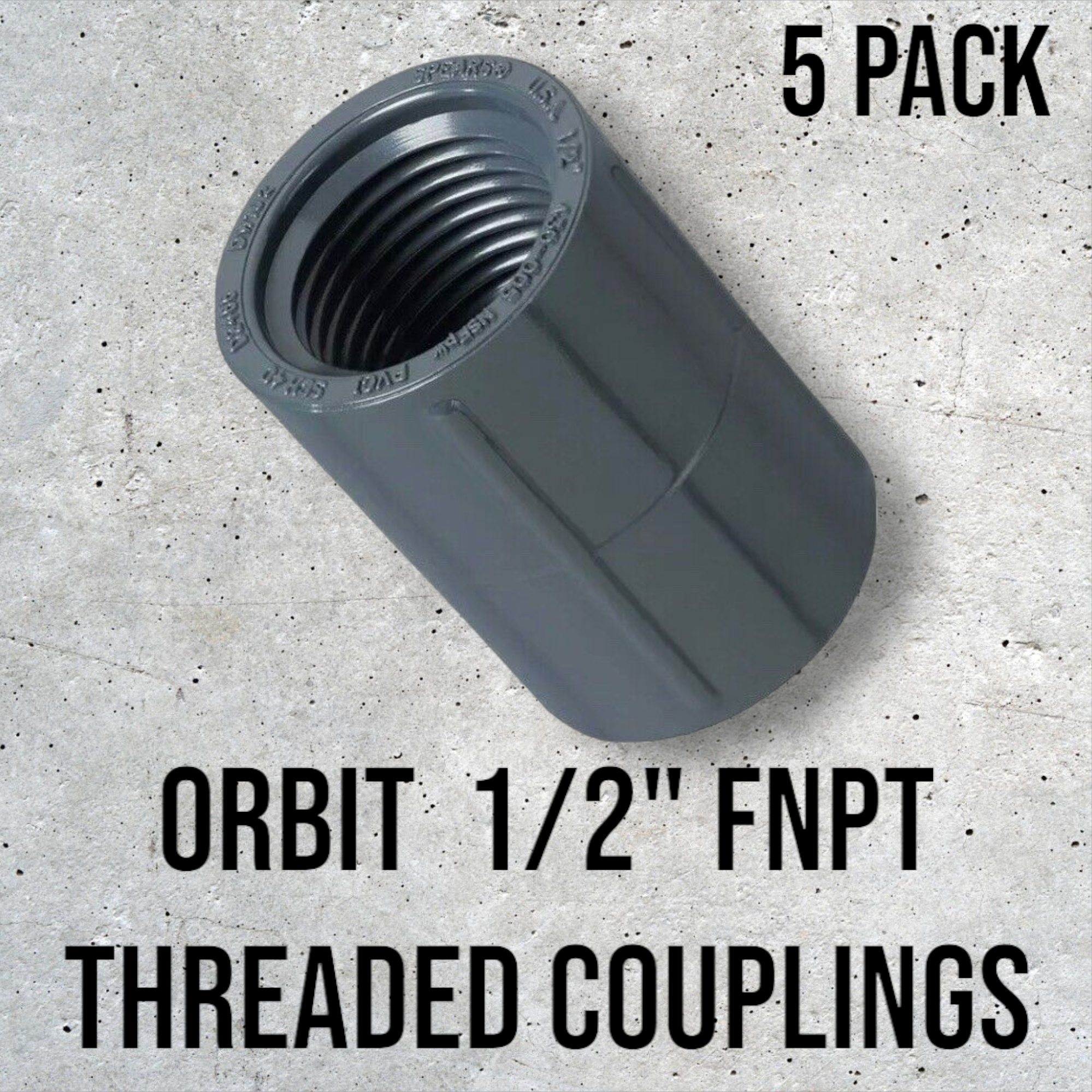 [5 Pack] ORBIT  1/2" FNPT Threaded Couplings # 38413