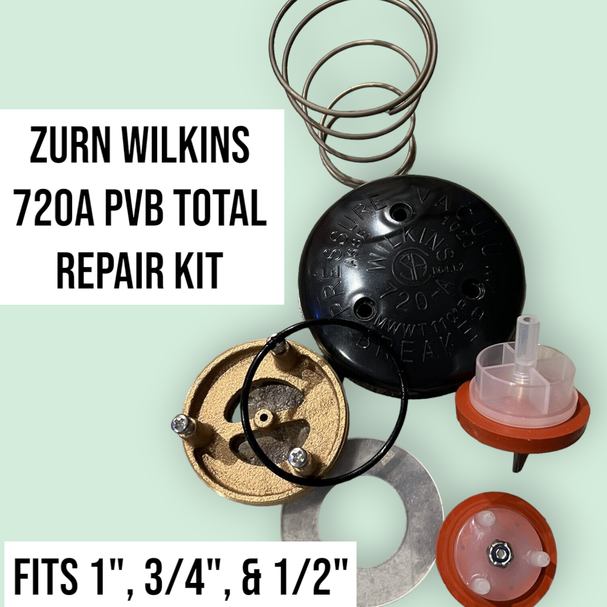 Zurn Wilkins 720A PVB Total Repair Kit Parts for 1", 3/4", & 1/2" Bonnet Canopy