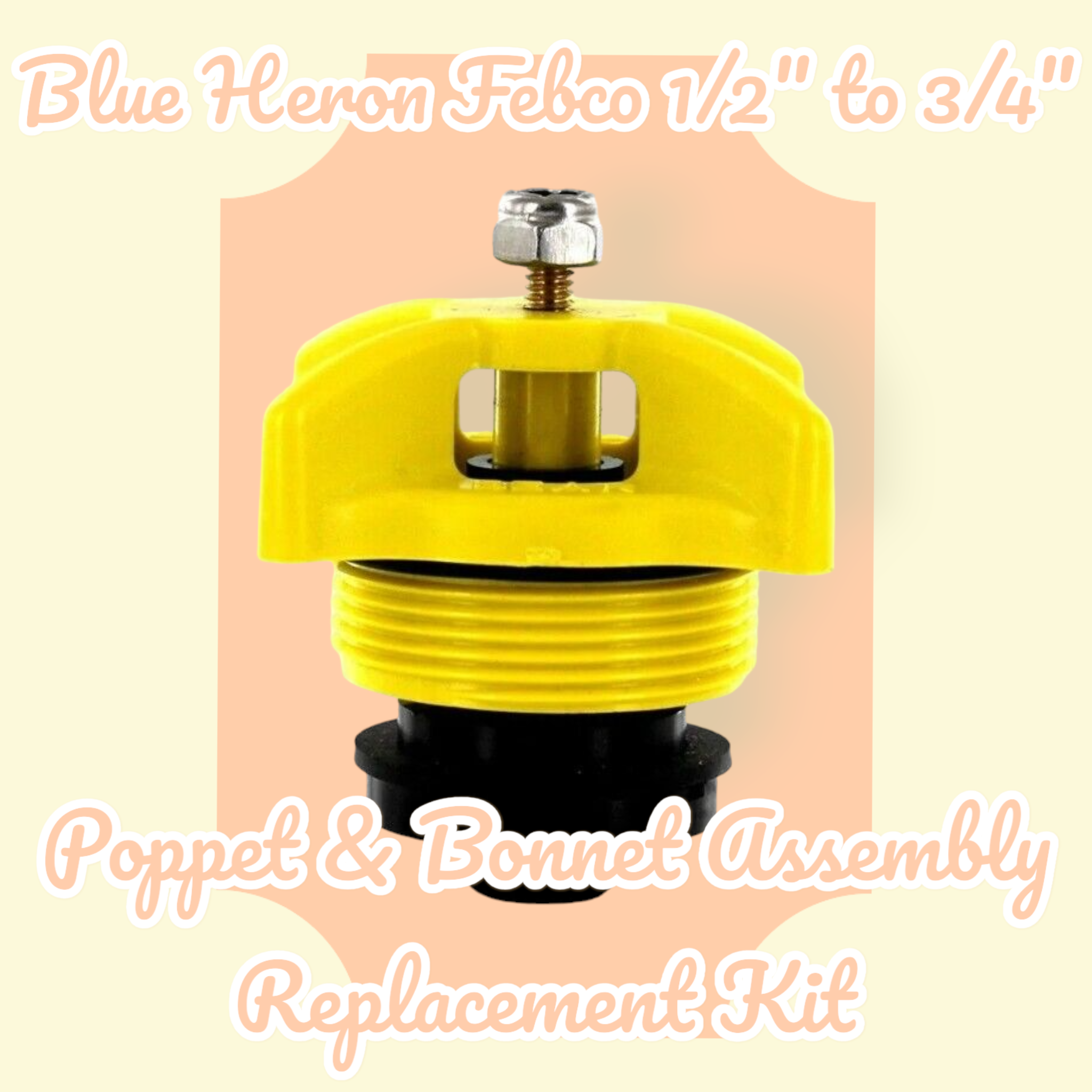 Blue Heron Febco 1/2" to 3/4" Poppet & Bonnet Assembly Replacement Kit Sprinkler