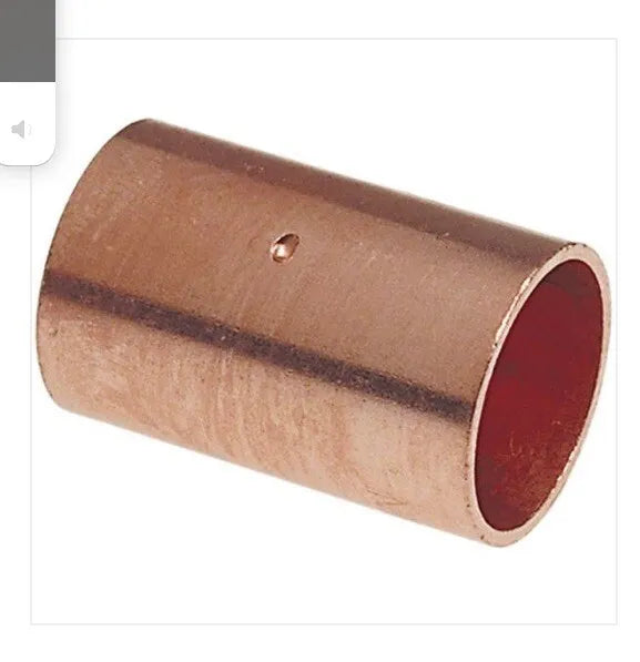 1/2" Copper Pressure Cup x Cup Coupling Fitting - Stop Sweat/Sodder - 1,3, or 5