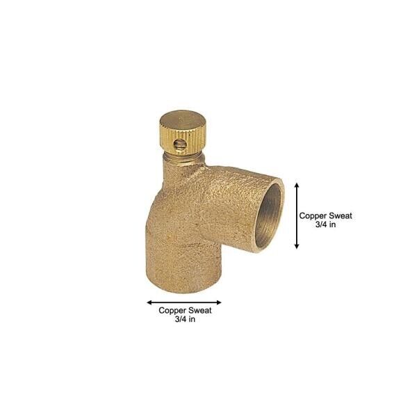 Nibco - 3/4" Vent Elbow Cast - Bronze 3/4" Tube C x C - Landscape Pro Irrigation - 0