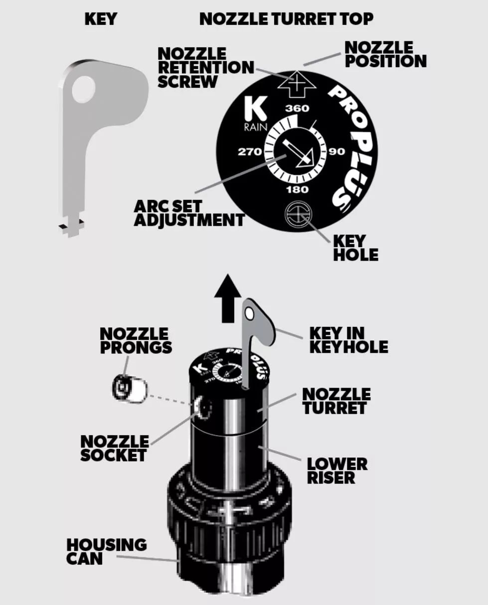 K-Rain 3/4" Pro Plus Rotor 11003-RCW 5" Pop up Height Non-Potable 11003 22'-50'