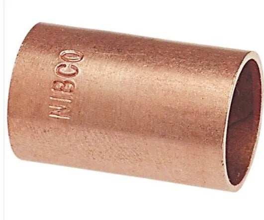 1/2" Copper Pressure Slip Coupling Fitting - No Stop Sweat/Sodder - 1,3, or 5 PK