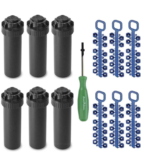 Rain Bird 5000 Series Rotor Sprinkler Heads bundle with Nozzles and Adjustment 6
