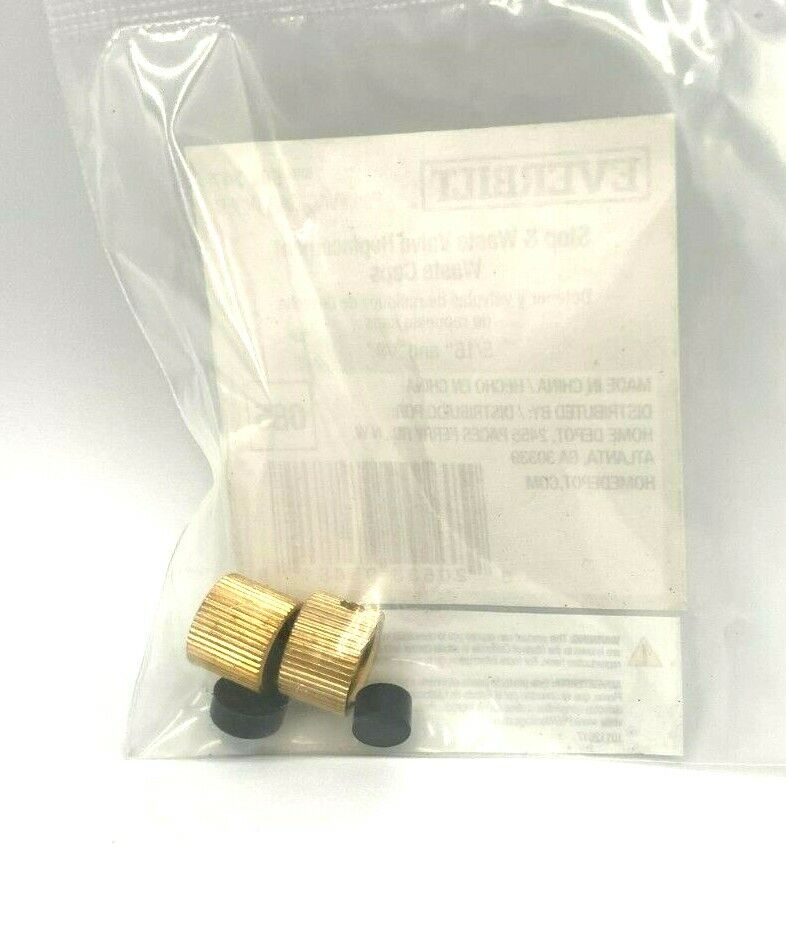 Stop & Waste Valve Replacement Caps For Copper, Brass Vented Fittings w Rubber