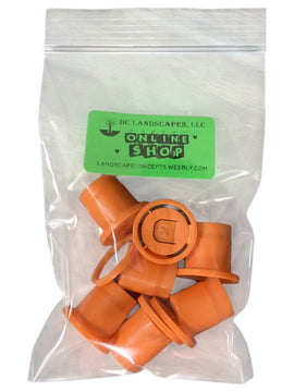 5X Orange Rain Bird Sprinkler Head Easy Fit Universal Flush Cap, Fits All 1/2"