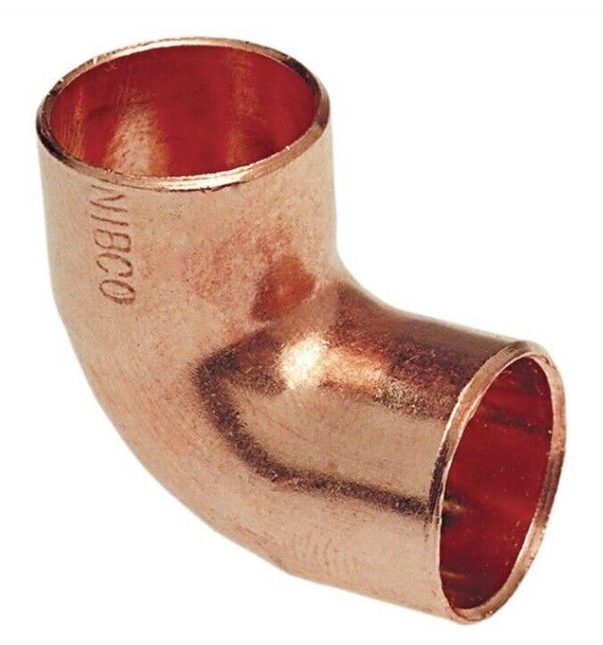 NIBCO 1/2 in. Wrot Copper 90-Degree Cup x Cup Elbow Fitting 1,3,5, or 10 Pack