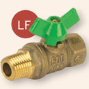 1/4" Female x Male NPT Lead Free Mini Ball Valve T HANDLE Full Port, 600 WOG