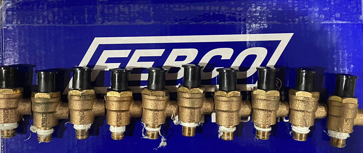 OEM Febco 1/8" Male Thread X 1/4" Male Air Test Cock Backflow W Dust Cap 10 Pack