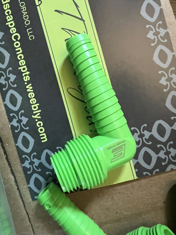 3X Universal 1/2" - 3/4” MPT x 3/8 - 1/2" Barb Irrigation 90 Deg Elbow Sprinkler