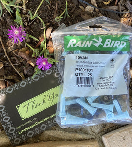 25 Pack - New Rain Bird 10VAN Nozzles with Filters - OEM - 10' w 0 to 360 Degree