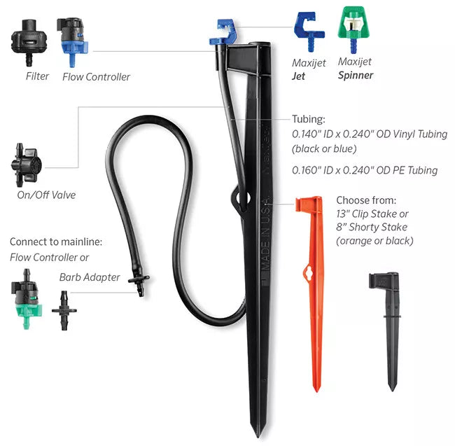 Maxijet - Orange Clip 36" - Blue Max BxB Collar Drip Spray Quantity 1 - DIY KIT - 0