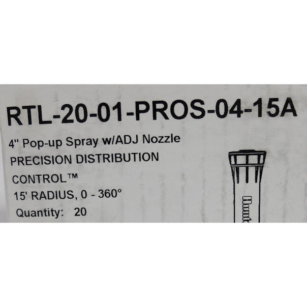 Hunter Spray 4" with 15' Nozzle Pro Spray & Nozzle, Black, 20 Pack Sprinkler