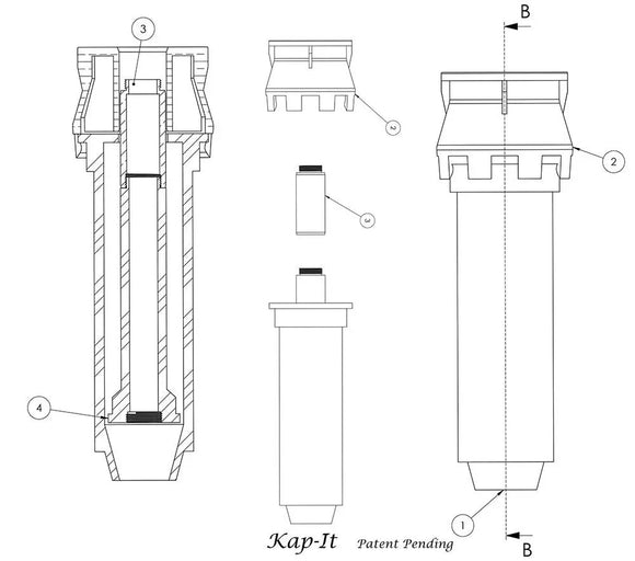 Kap-It KAP-10 1.5" Head & Nozzle Extender Pop-Up Sprinkler Riser 10-Pack
