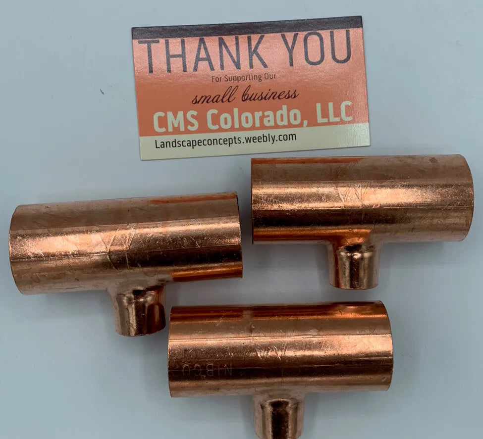 1" x 1" x 1/2" NOM C Copper Reducing Tee (3 pack) 1 x 1 x 1/2 Sweat Fitting