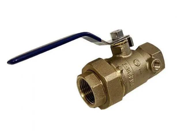 1" FPT Union Ball Valve Tapped Test Port Lead Free Backflow PVB Febco Watts