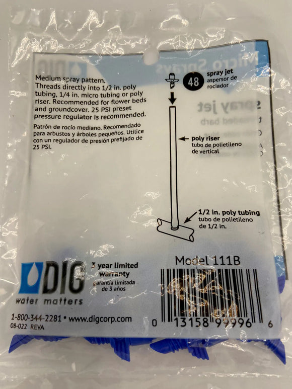 111B 10-Pack Spray Jets on Threaded Barb
