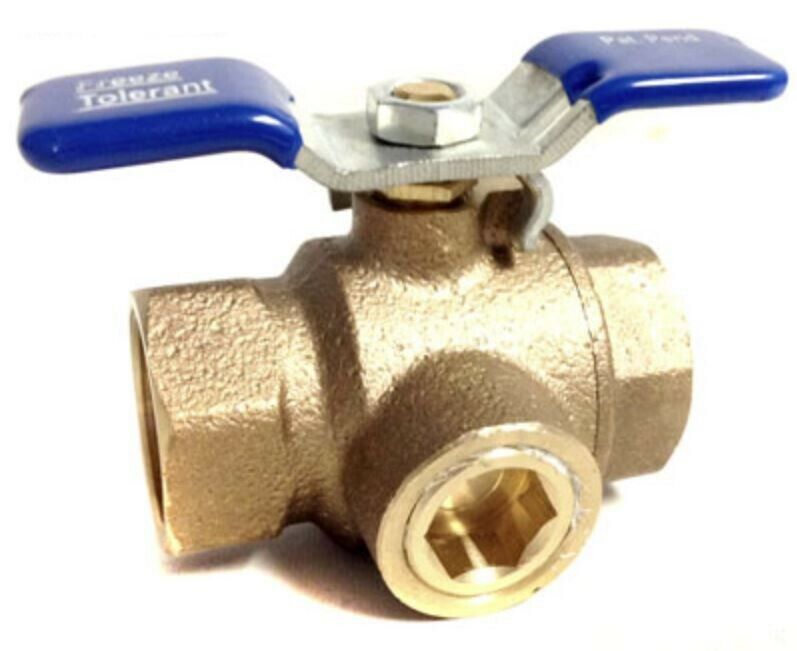 Irrigation Sprinkler 3/4 " Ball Valve w Freeze Tolerant Prevention Plug 3/4"