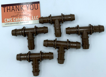 5 Pack Rain Bird 1/2 in. Insert Drip Irrigation Barbed Tee - Landscape Pro 1/2" - 0