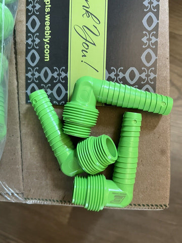 3X Universal 1/2" - 3/4” MPT x 3/8 - 1/2" Barb Irrigation 90 Deg Elbow Sprinkler - 0