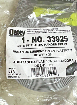 Oatey 33925 Plastic Strap, Bagged, 3/4-Inch x 25-Feet - Pro Plumbing Strapping