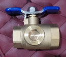 Industrial 1" Freeze Tolerant Brass 1FNPT, 600WOG Full Port Ball Valve T Handle