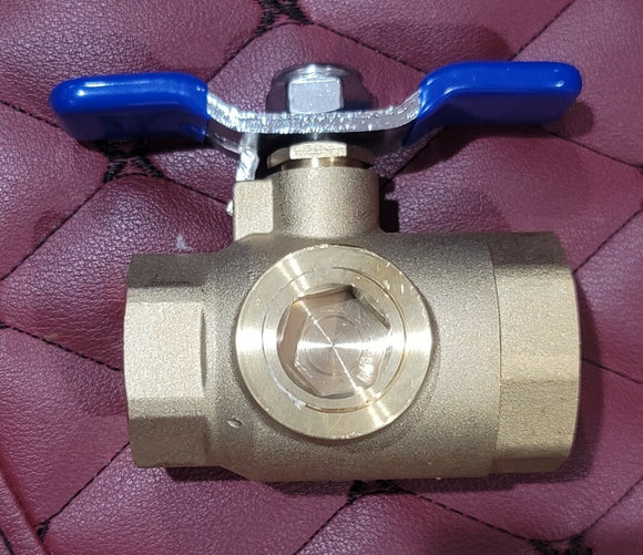 Industrial 1" Freeze Tolerant Brass 1FNPT, 600WOG Full Port Ball Valve T Handle