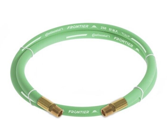 FRONTIER 3/8" x 3' Green EPDM Rubber Air Hose, 250 PSI, 3/8" MNPT X MNPT