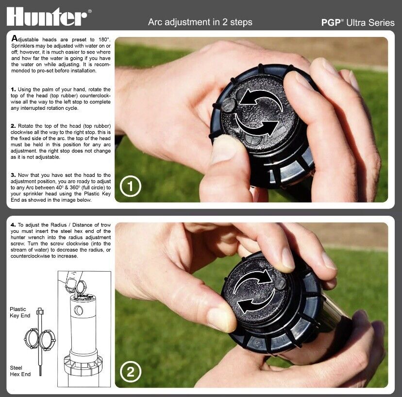 HUNTER HEAD ADJUSTMENT KEY TOOL Wrench Sprinkler Orbit K-Rain PGP Ultra I-20 - 0