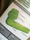 3X Universal 1/2" - 3/4” MPT x 3/8 - 1/2" Barb Irrigation 90 Deg Elbow Sprinkler-5