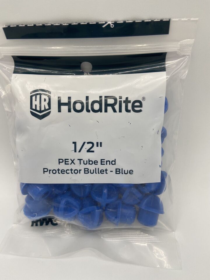 Hold rite 1/2” Pex Tube End Protector Bullet Blue 5 Pack - 0