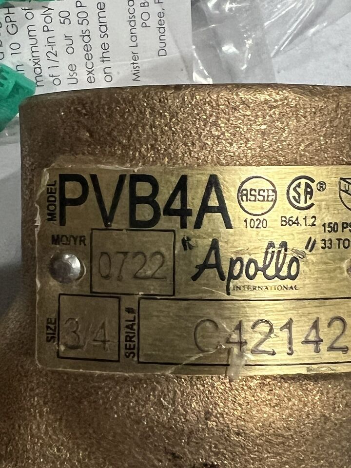 3/4" Apollo Conbraco PVB Check Kit 3/4 CDC4A-504-A2F OEM Rebuild Service PVB4A