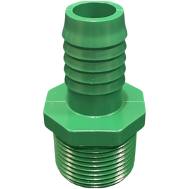 3/4" Barb x 1" MNPT PVC Insert Reducer Adapter Fitting for Poly Irrigation Sprinkler Pipe Green