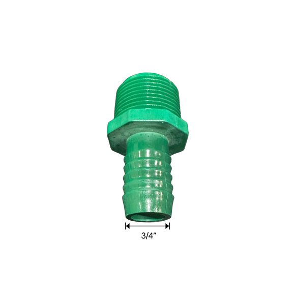 3/4" Barb x 1" MNPT PVC Insert Reducer Adapter Fitting for Poly Irrigation Sprinkler Pipe Green