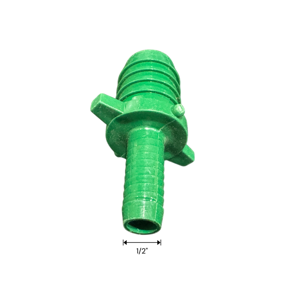 1/2" Barb x 3/4" Barb PVC Insert Tool-Free Fitting for Poly Irrigation Sprinkler Pipe Green